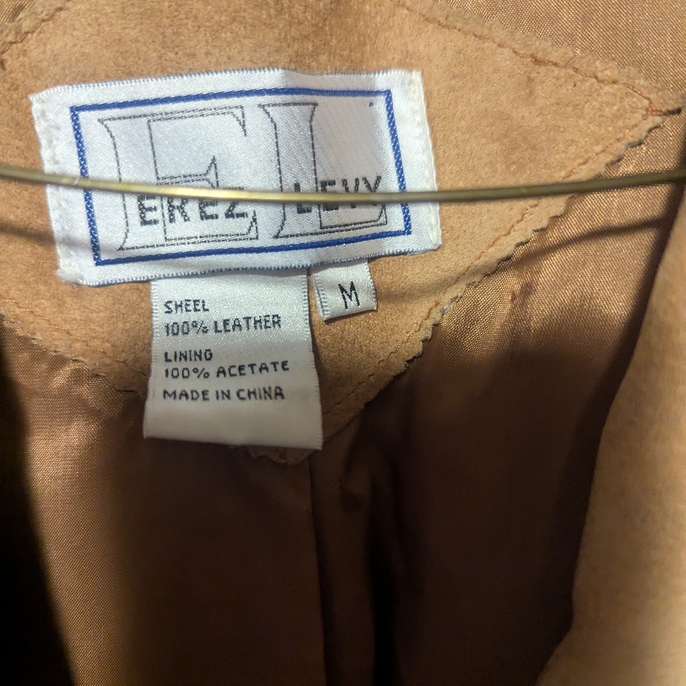 Erez Levy Suede Perez Beaded Fringed tan Leather Jacket  Festival Fringe - Picture 7 of 11